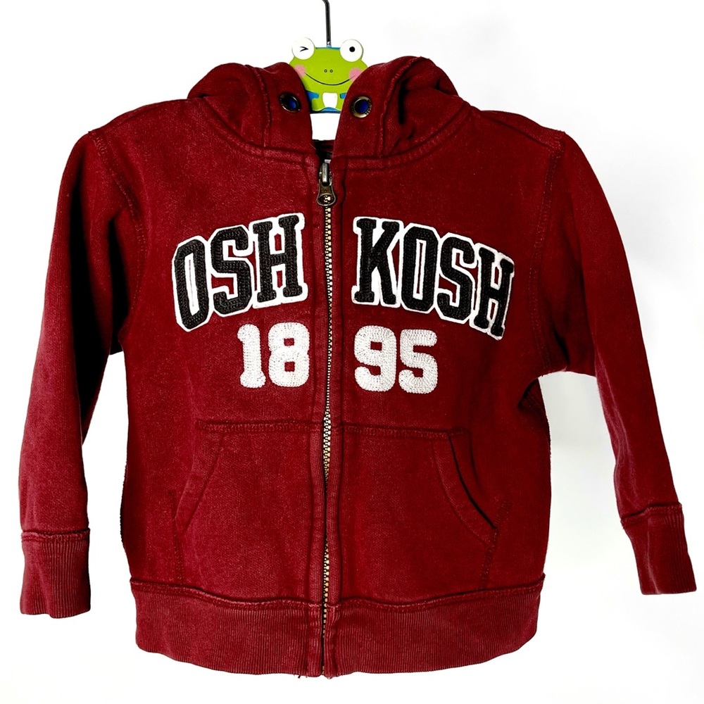 OshKosh Zip Up Hoodie Sweatshirt Burgundy 2T